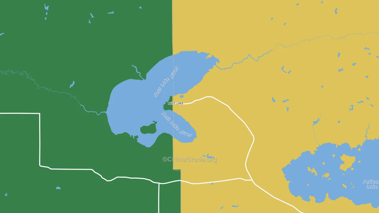 Nett Lake, MN Map of Vehicle Theft Rates
