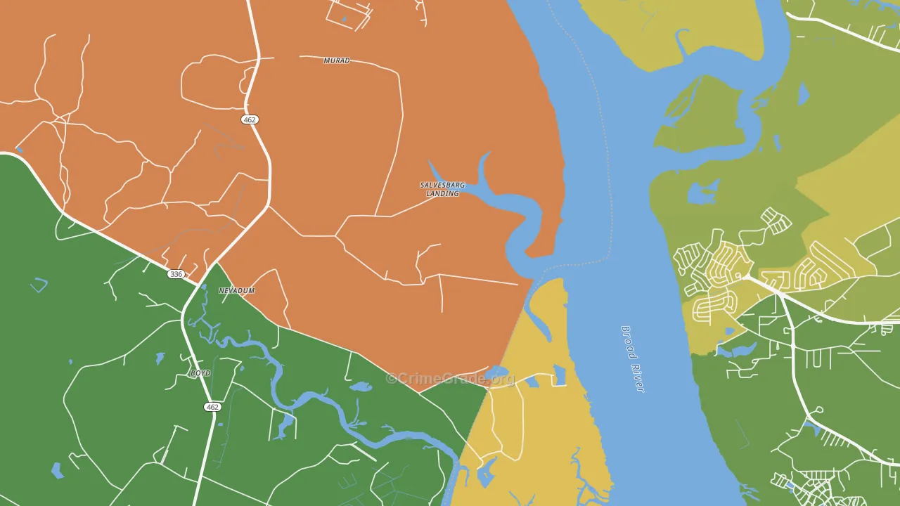 Nevadun, SC Map of Vehicle Theft Rates