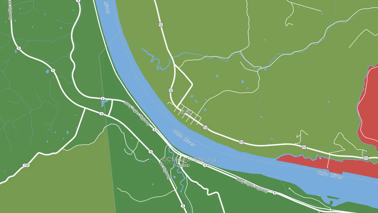 Neville, OH Map of Vehicle Theft Rates