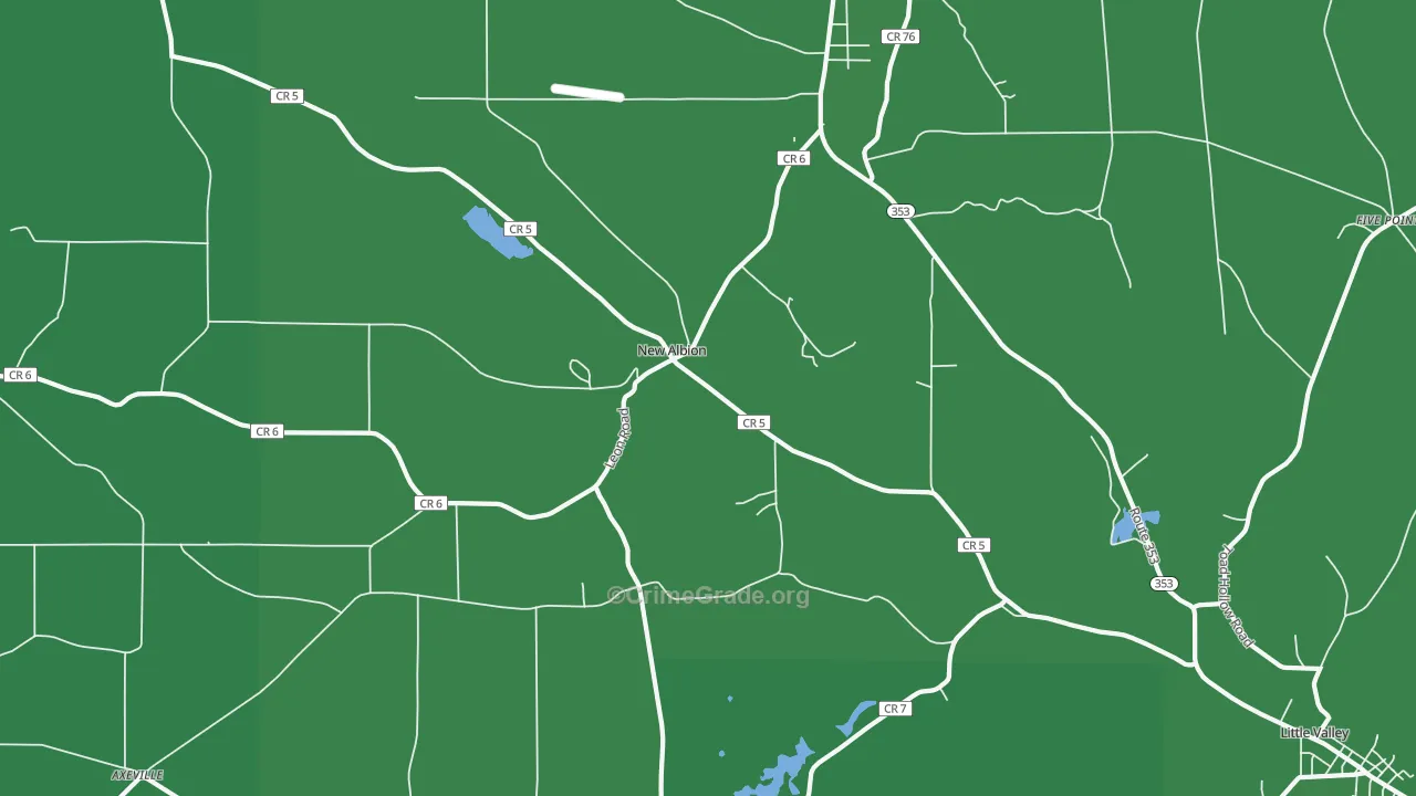 New Albion, NY Map of Vehicle Theft Rates