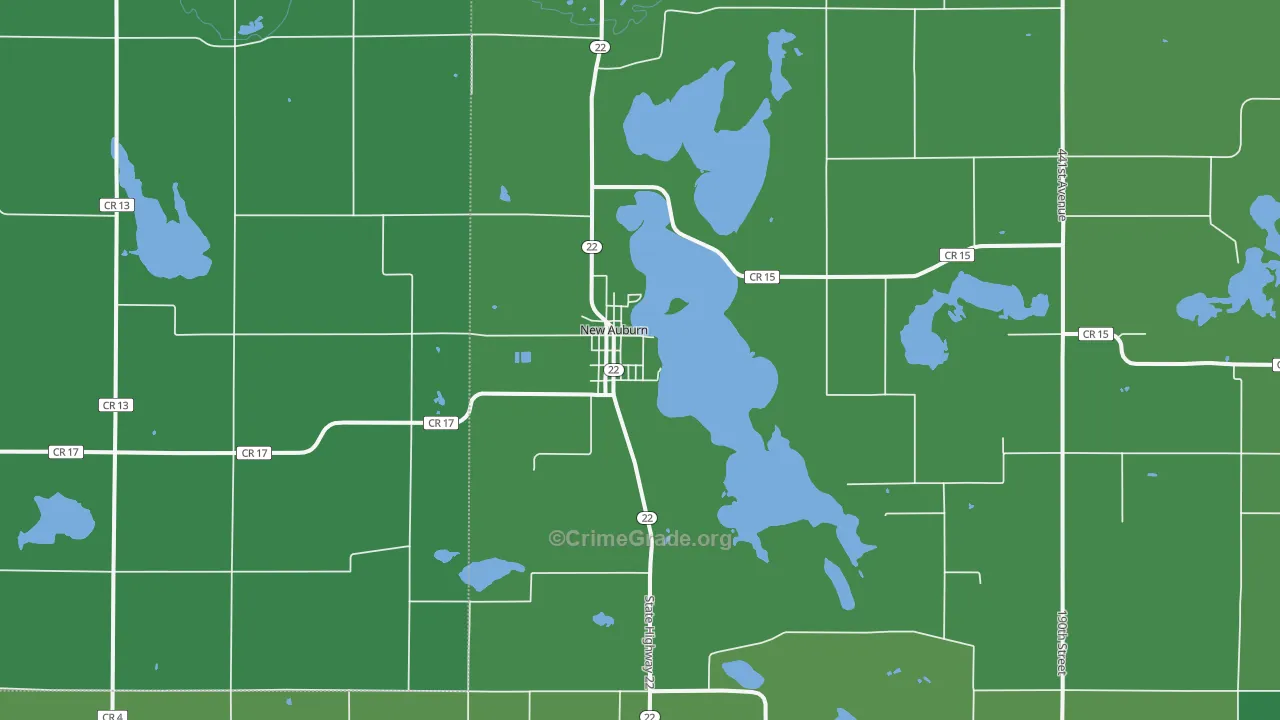 New Auburn, MN Map of Vehicle Theft Rates