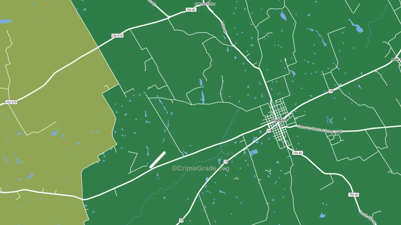 New Baden, TX Map of Vehicle Theft Rates
