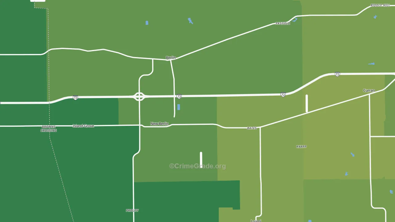 New Berlin, IL Map of Vehicle Theft Rates