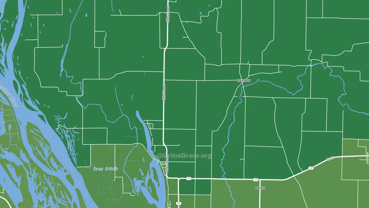 New Boston, IL Map of Vehicle Theft Rates