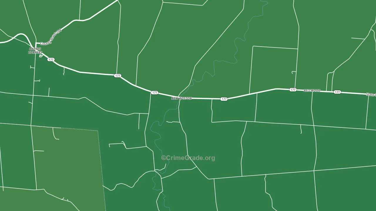 New Boston, NY Map of Vehicle Theft Rates