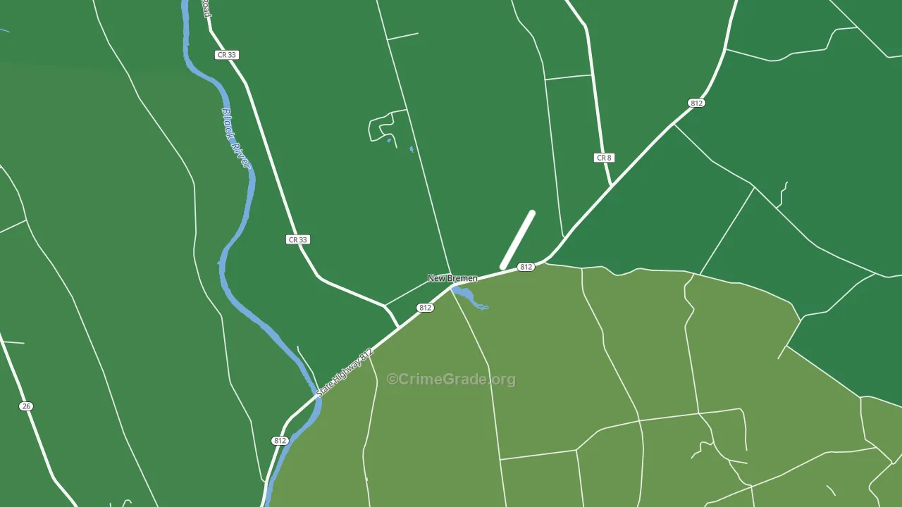 New Bremen, NY Map of Vehicle Theft Rates