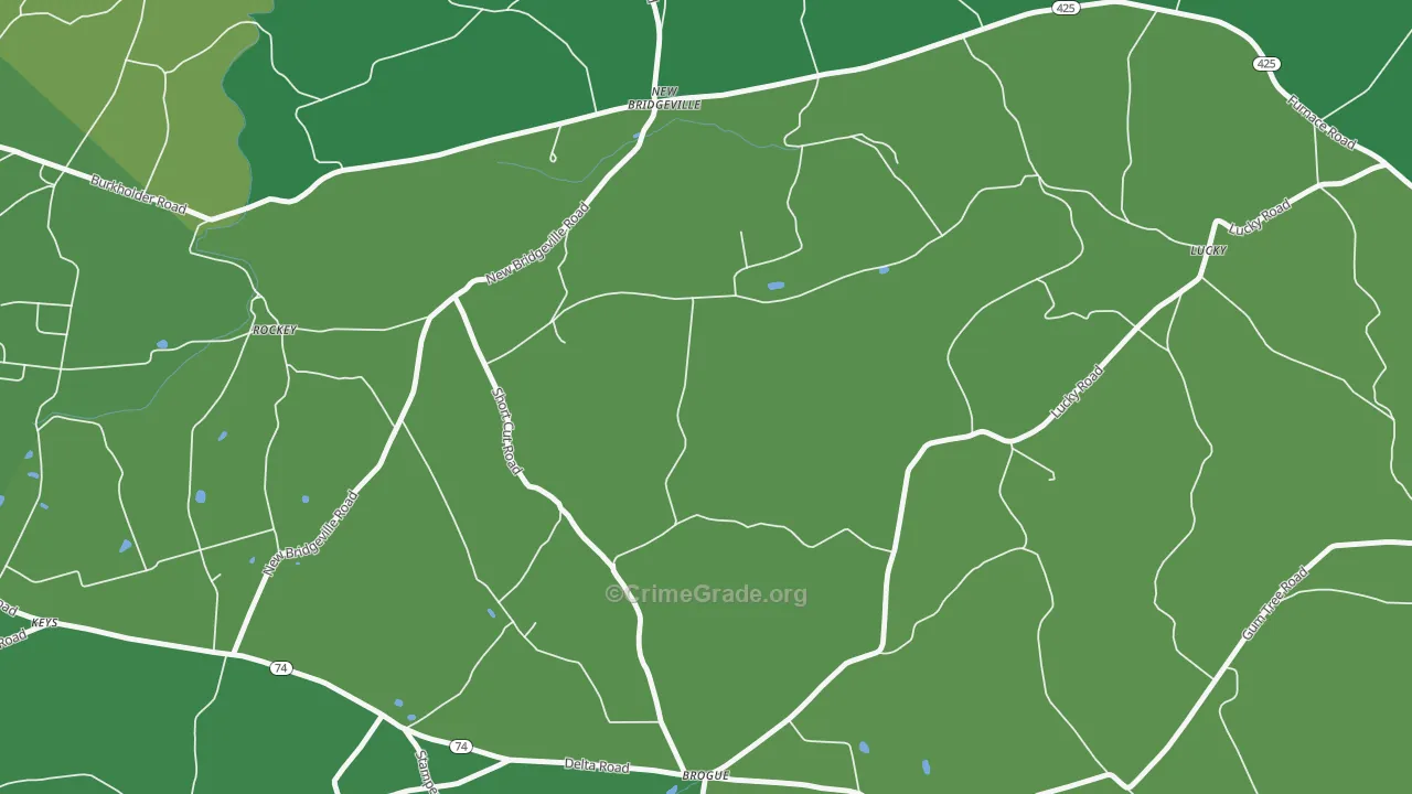 New Bridgeville, PA Map of Vehicle Theft Rates