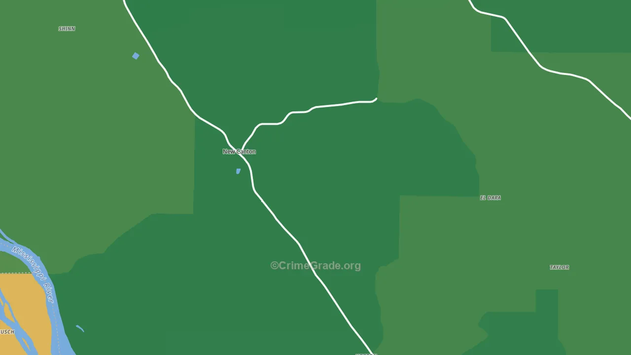 New Canton, IL Map of Vehicle Theft Rates