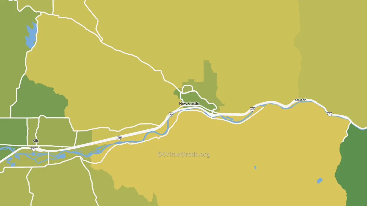 New Castle, CO Map of Vehicle Theft Rates
