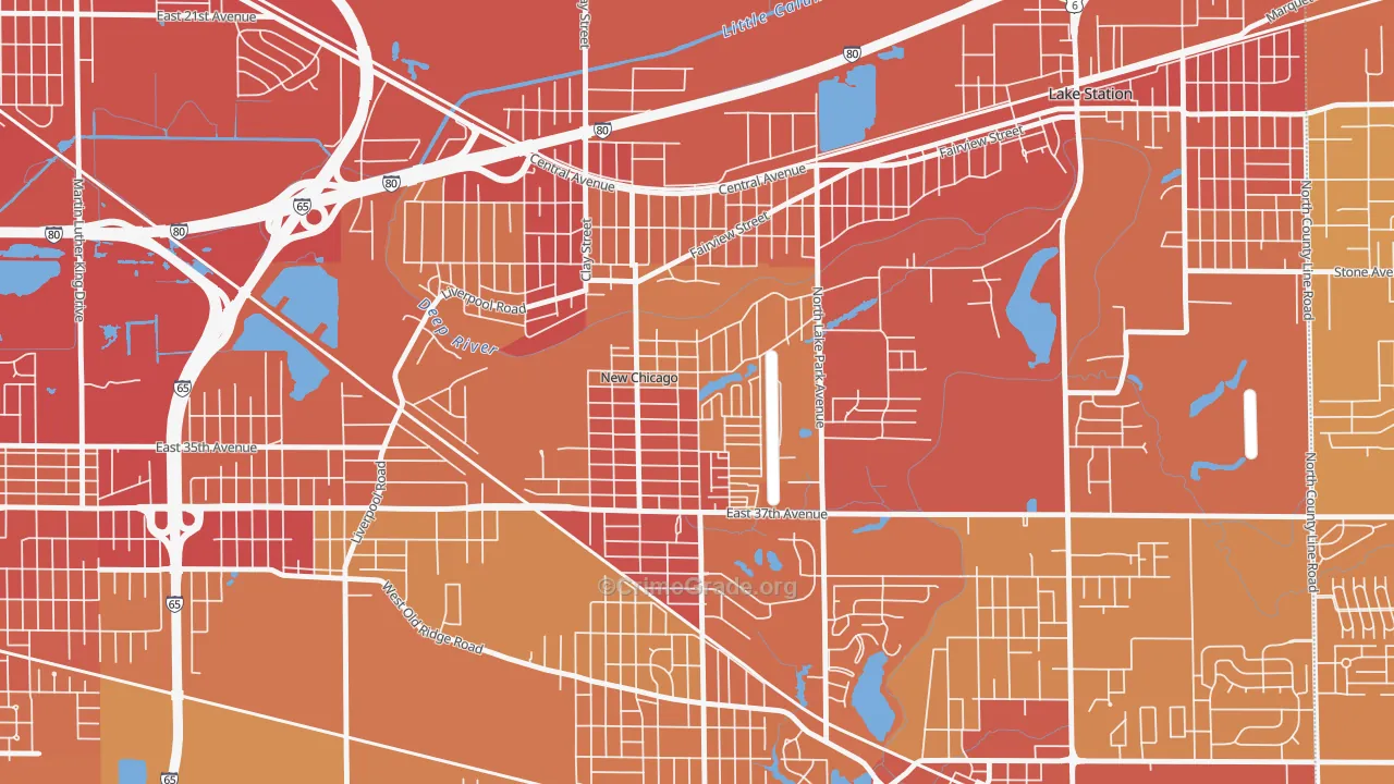 New Chicago, IN Map of Vehicle Theft Rates