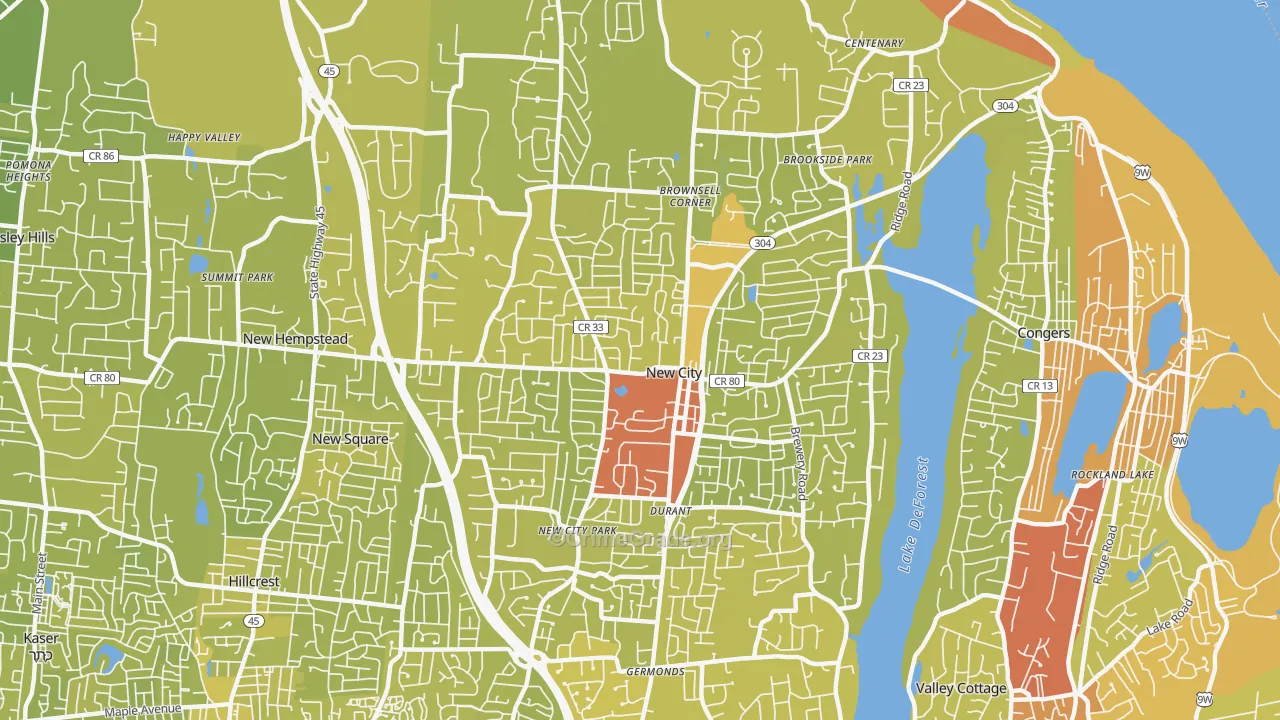 New City, NY Map of Vehicle Theft Rates