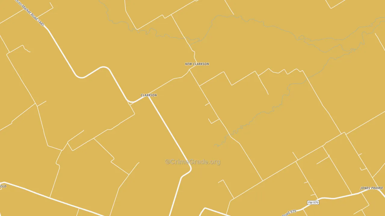 New Clarkson, TX Map of Vehicle Theft Rates