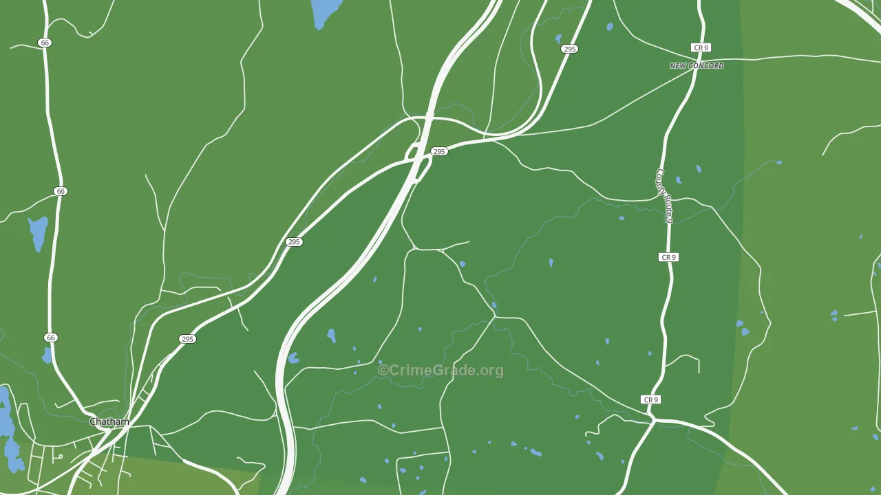 New Concord, NY Map of Vehicle Theft Rates