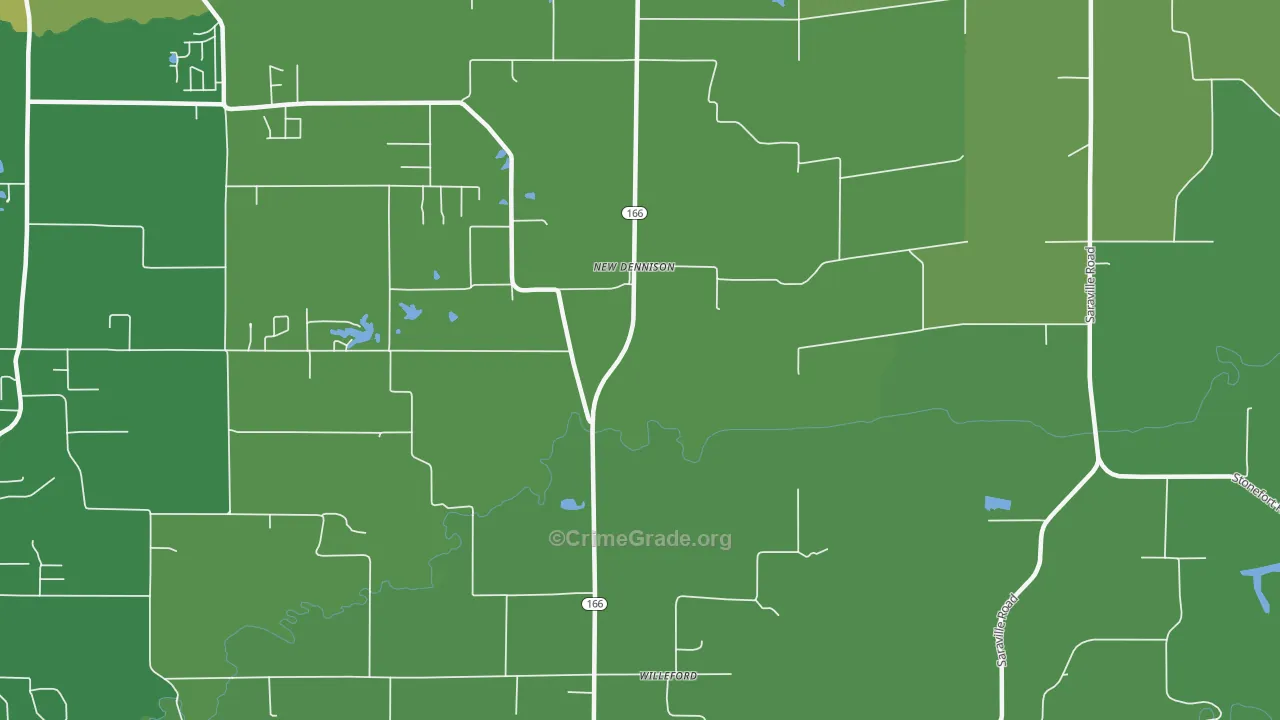New Dennison, IL Map of Vehicle Theft Rates