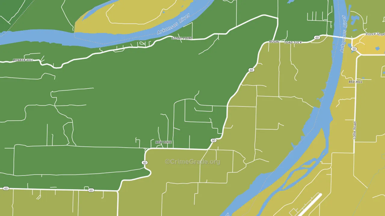 New Dixie, AR Map of Vehicle Theft Rates