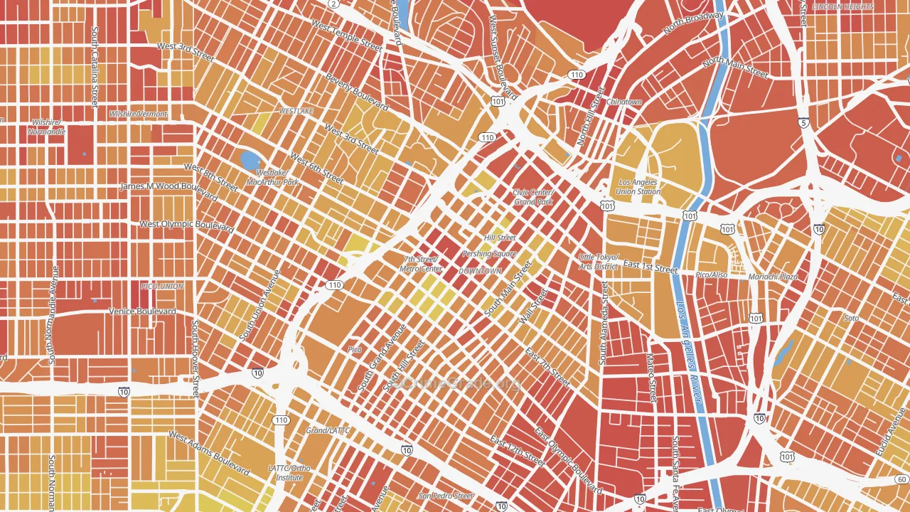 New Downtown, Los Angeles, CA Map of Vehicle Theft Rates