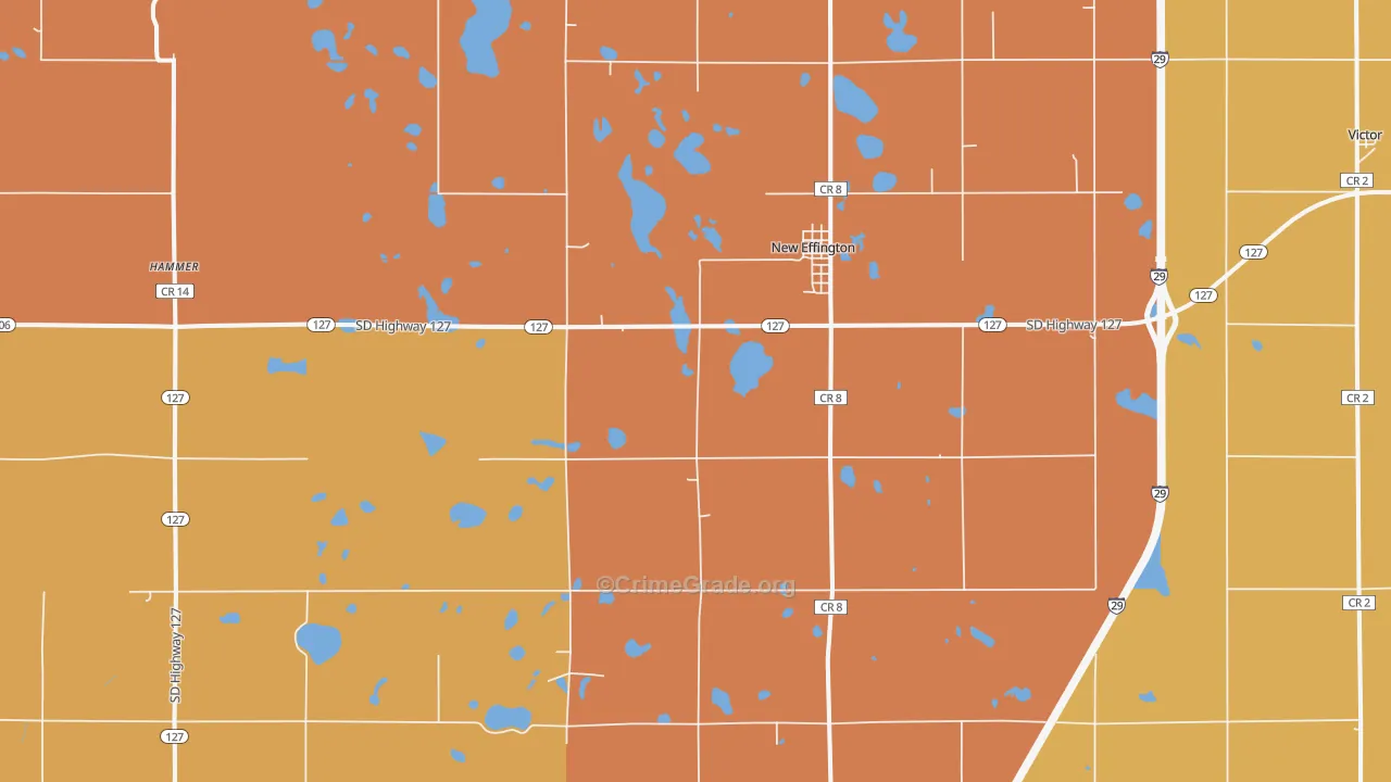 New Effington, SD Map of Vehicle Theft Rates