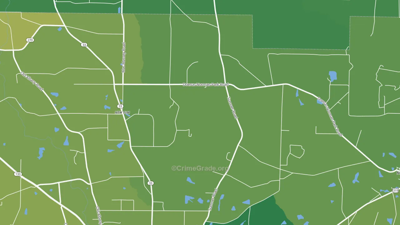 New Elm, GA Map of Vehicle Theft Rates