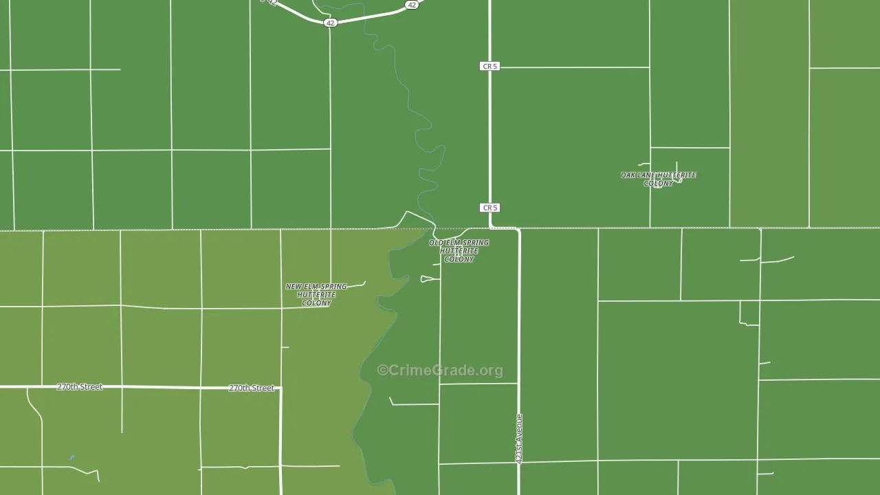 New Elm Springs Colony, SD Map of Vehicle Theft Rates