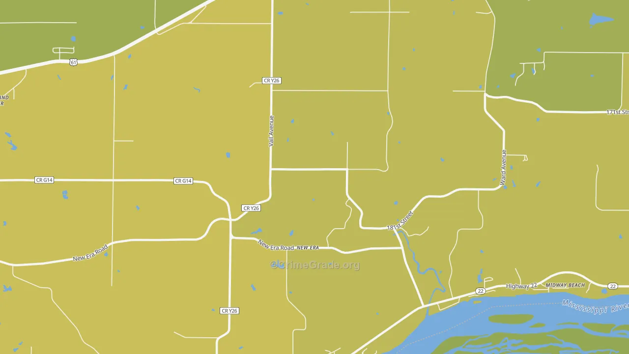 New Era, IA Map of Vehicle Theft Rates