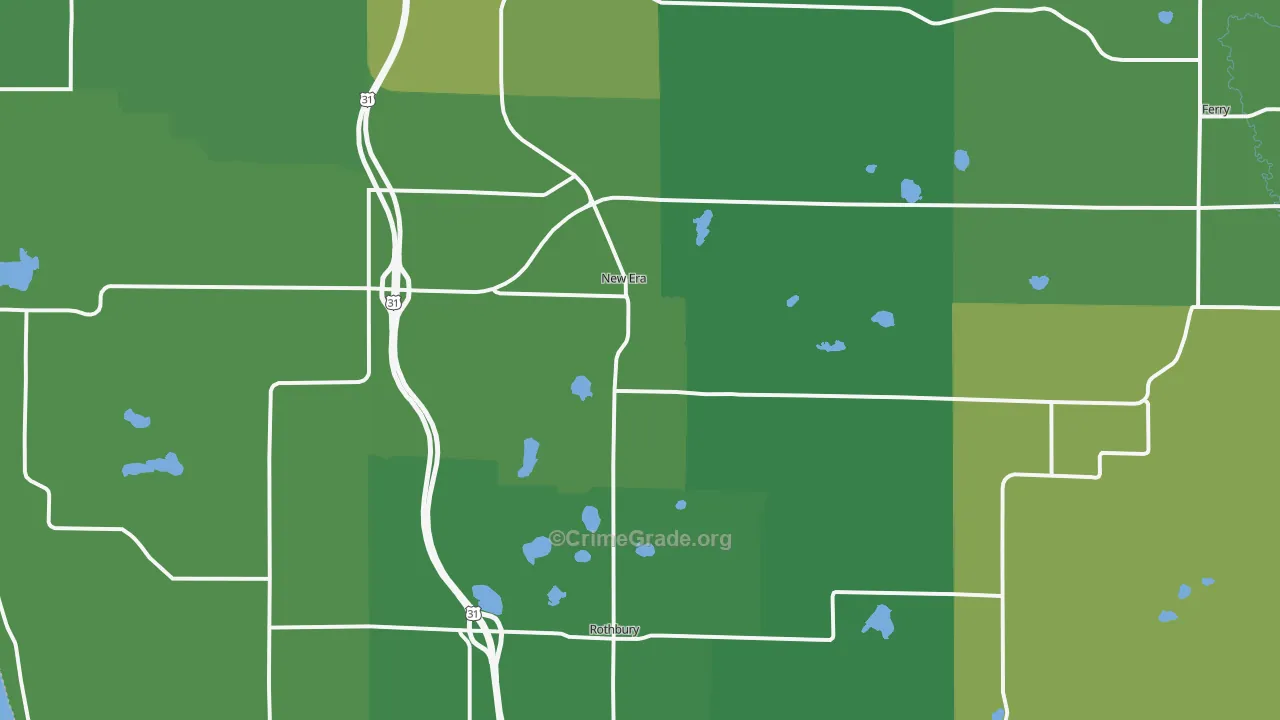 New Era, MI Map of Vehicle Theft Rates
