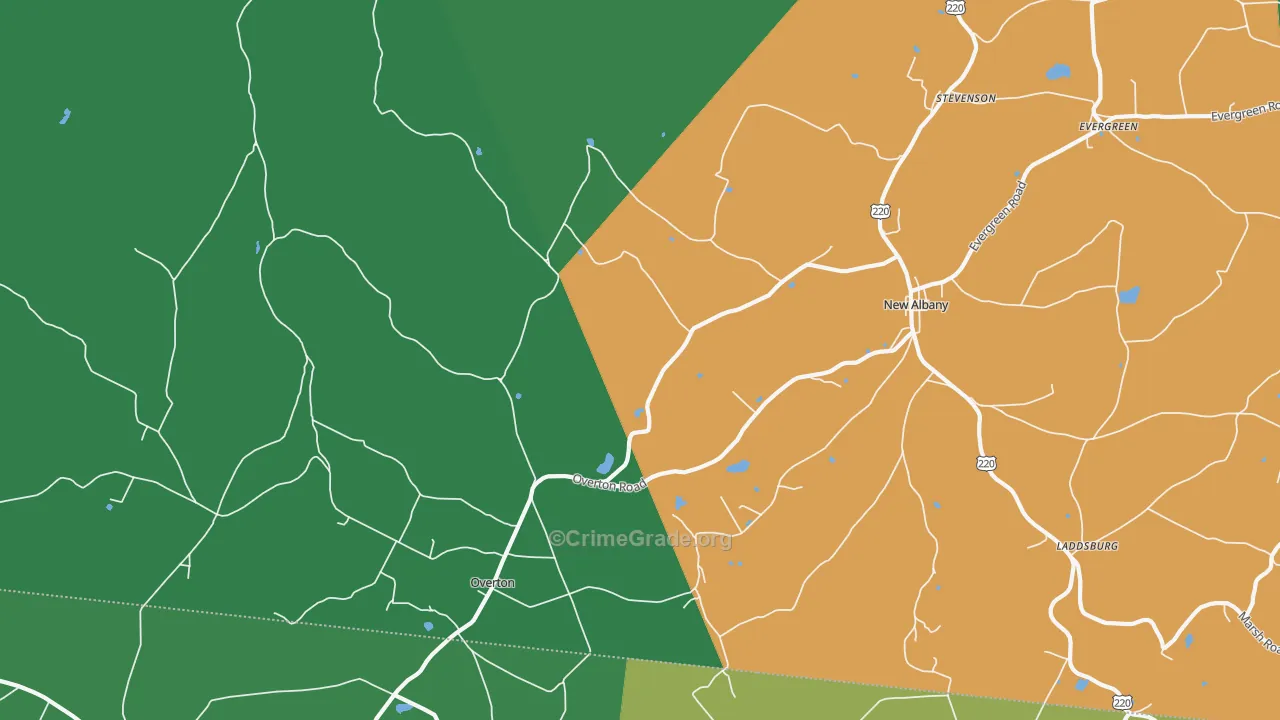 New Era, PA Map of Vehicle Theft Rates