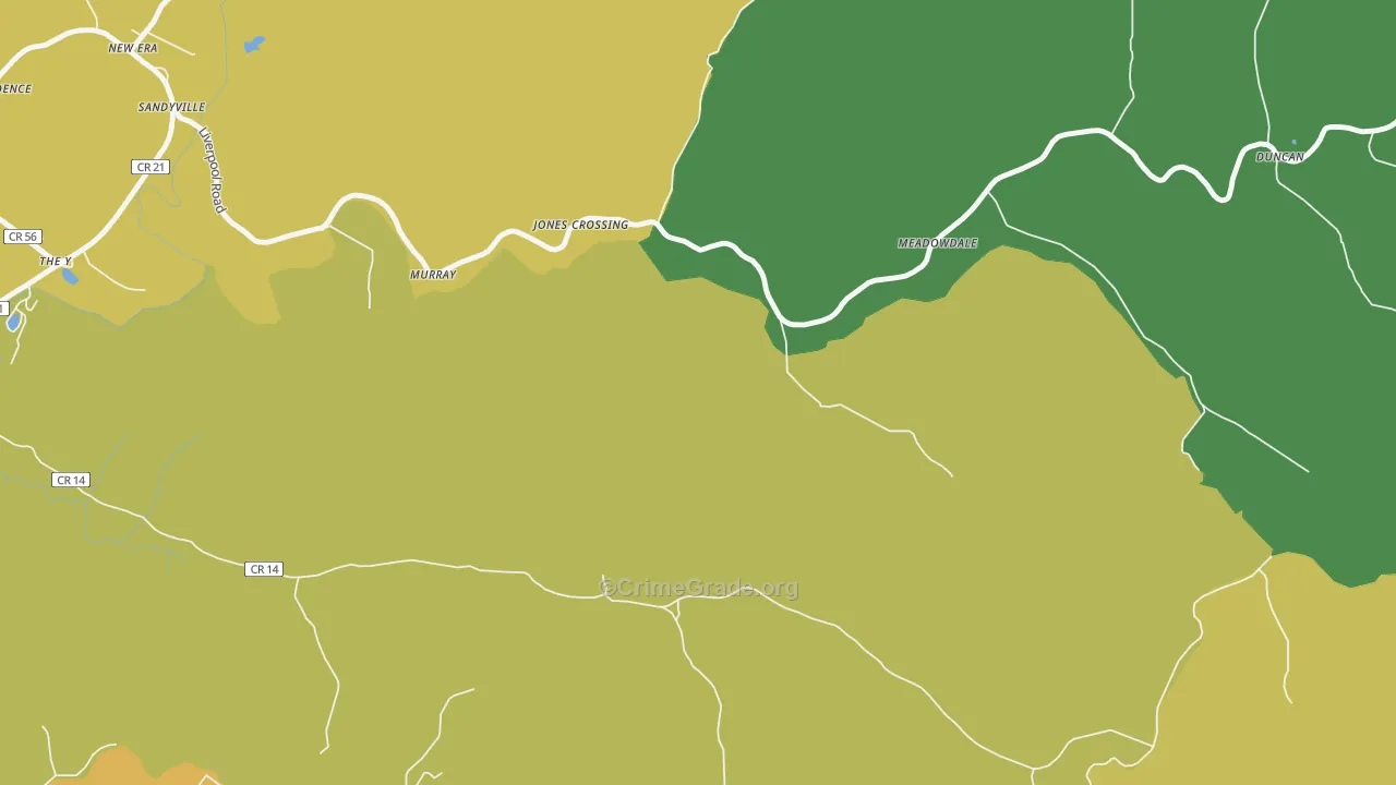 New Era, WV Map of Vehicle Theft Rates