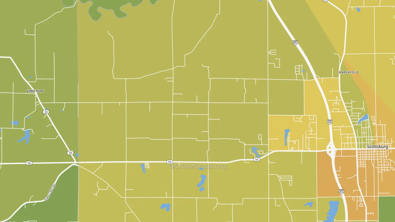 New Frankfort, IN Map of Vehicle Theft Rates