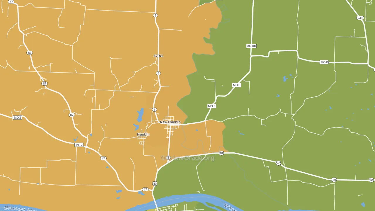 New Franklin, MO Map of Vehicle Theft Rates