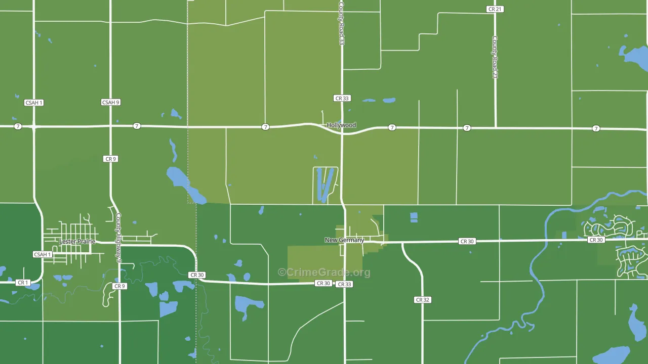 New Germany, MN Map of Vehicle Theft Rates