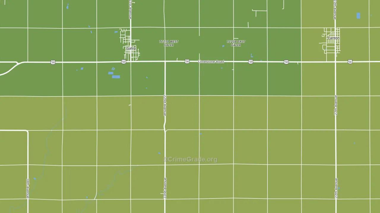 New Gottland, KS Map of Vehicle Theft Rates