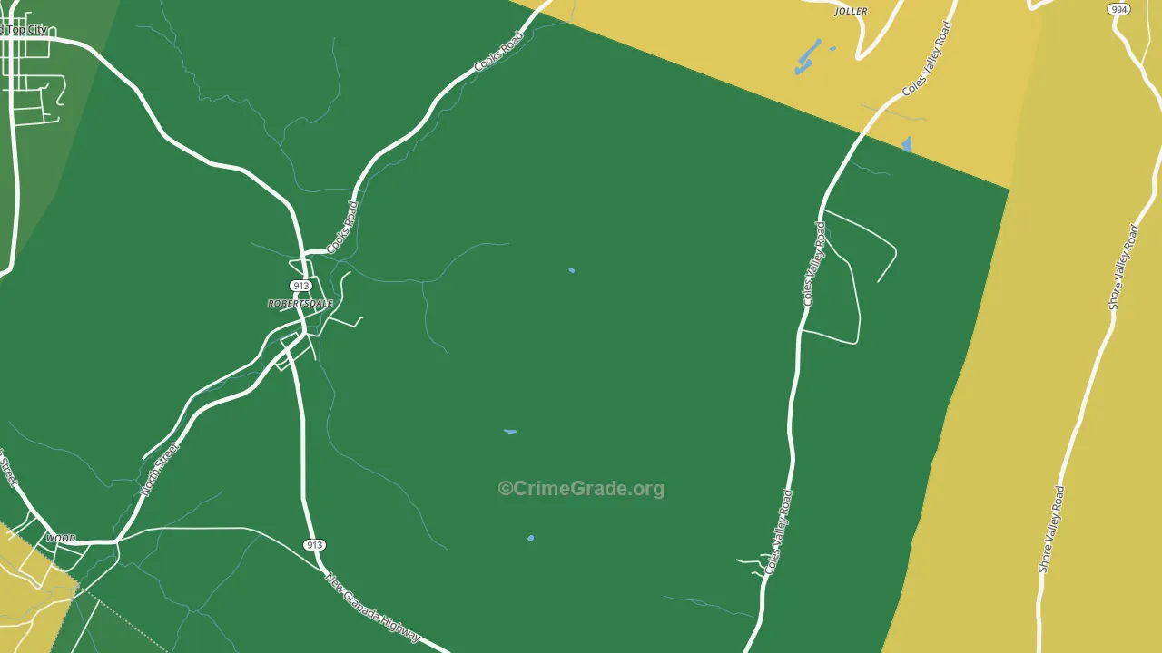 New Grenada, PA Map of Vehicle Theft Rates