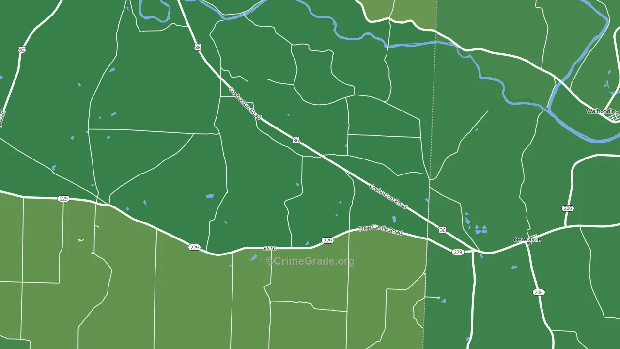 New Guilford, OH Map of Vehicle Theft Rates