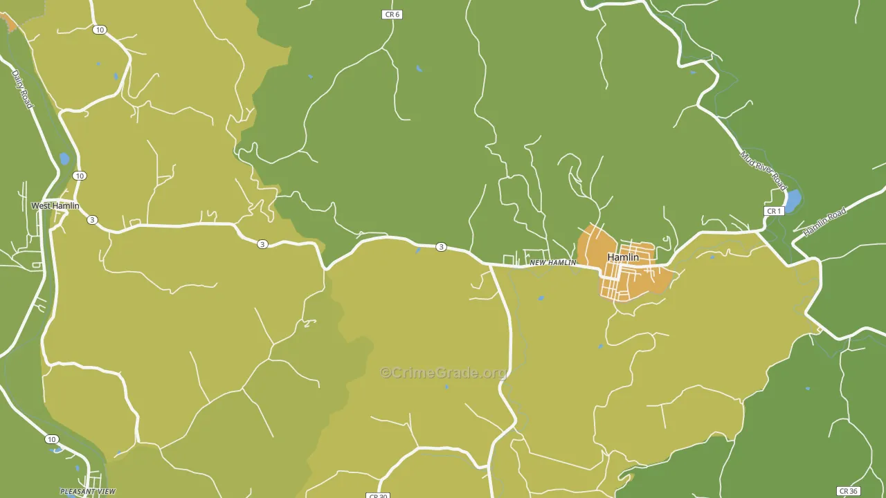 New Hamlin, WV Map of Vehicle Theft Rates
