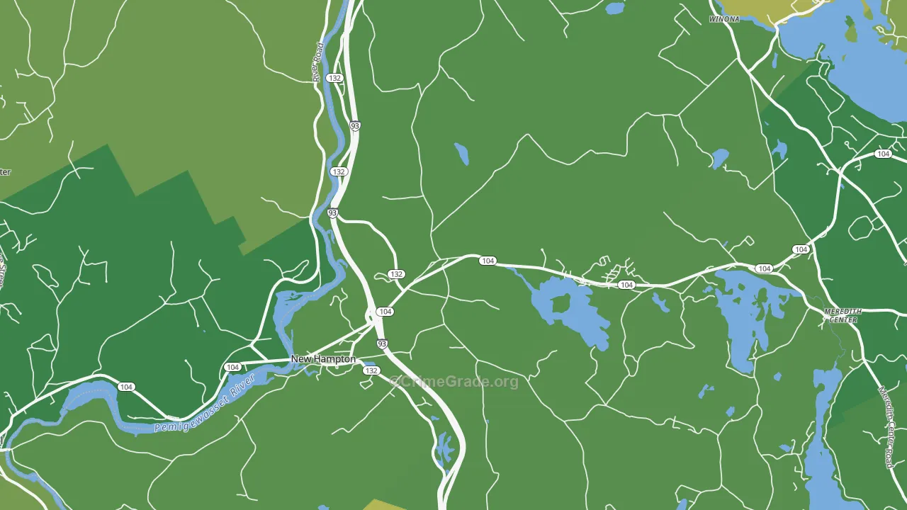 New Hampton, NH Map of Vehicle Theft Rates
