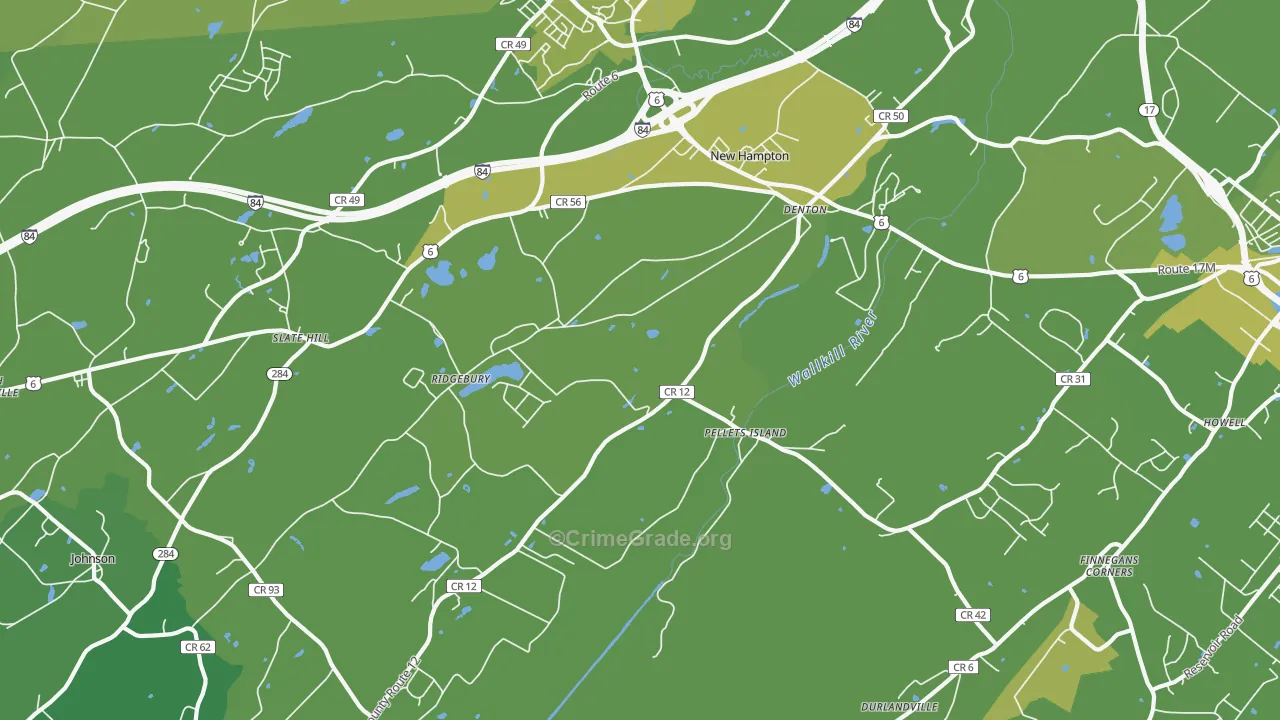 New Hampton, NY Map of Vehicle Theft Rates