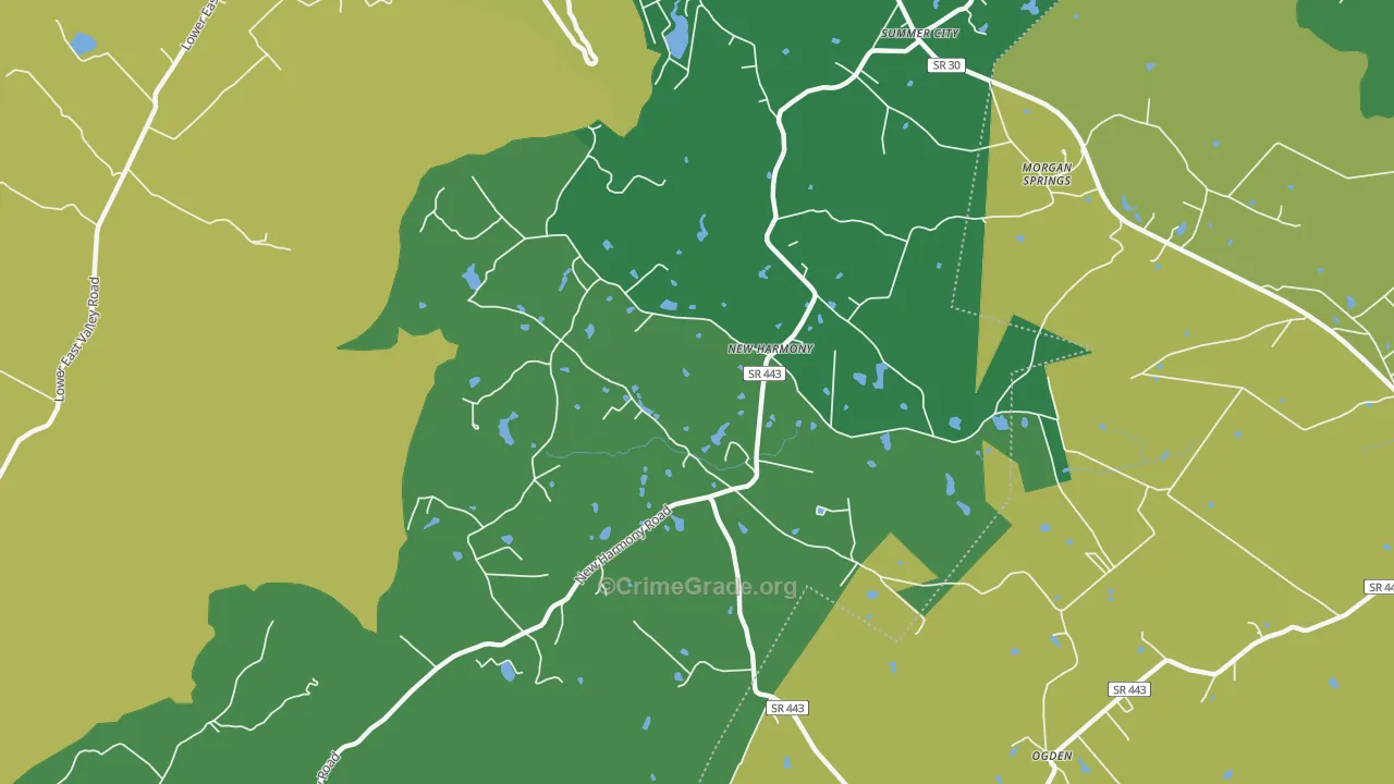 New Harmony, TN Map of Vehicle Theft Rates