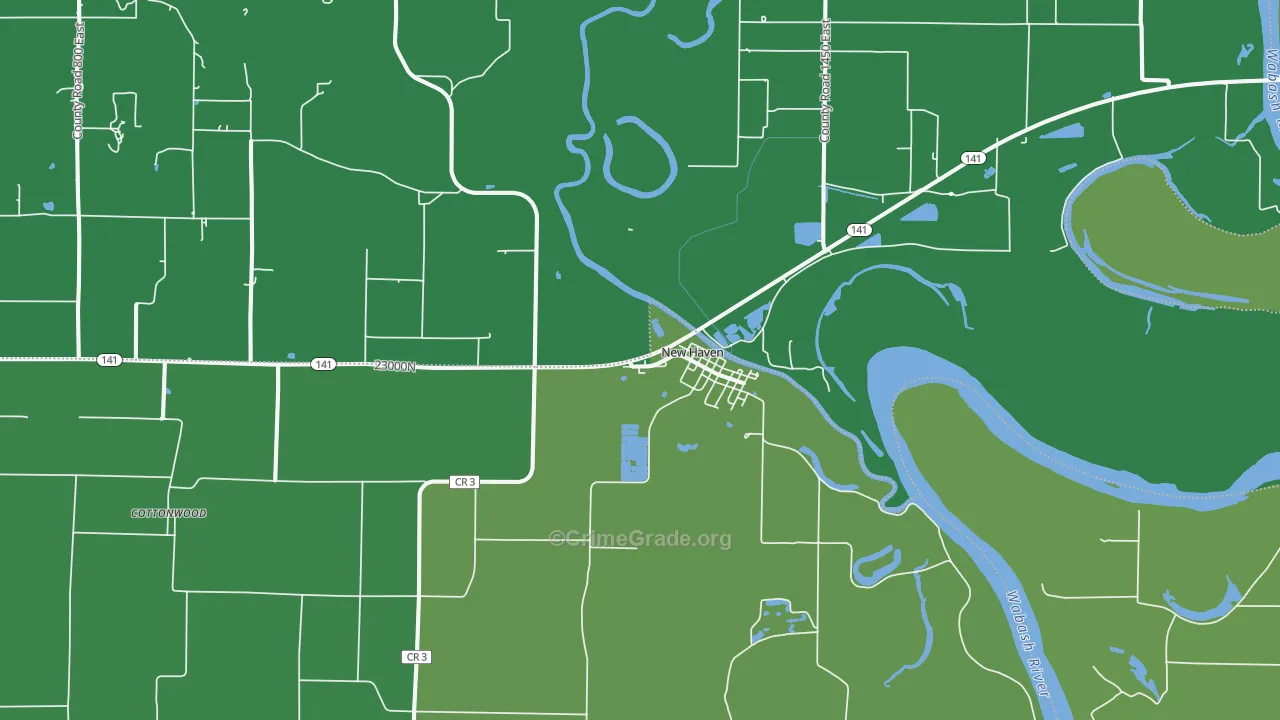 New Haven, IL Map of Vehicle Theft Rates