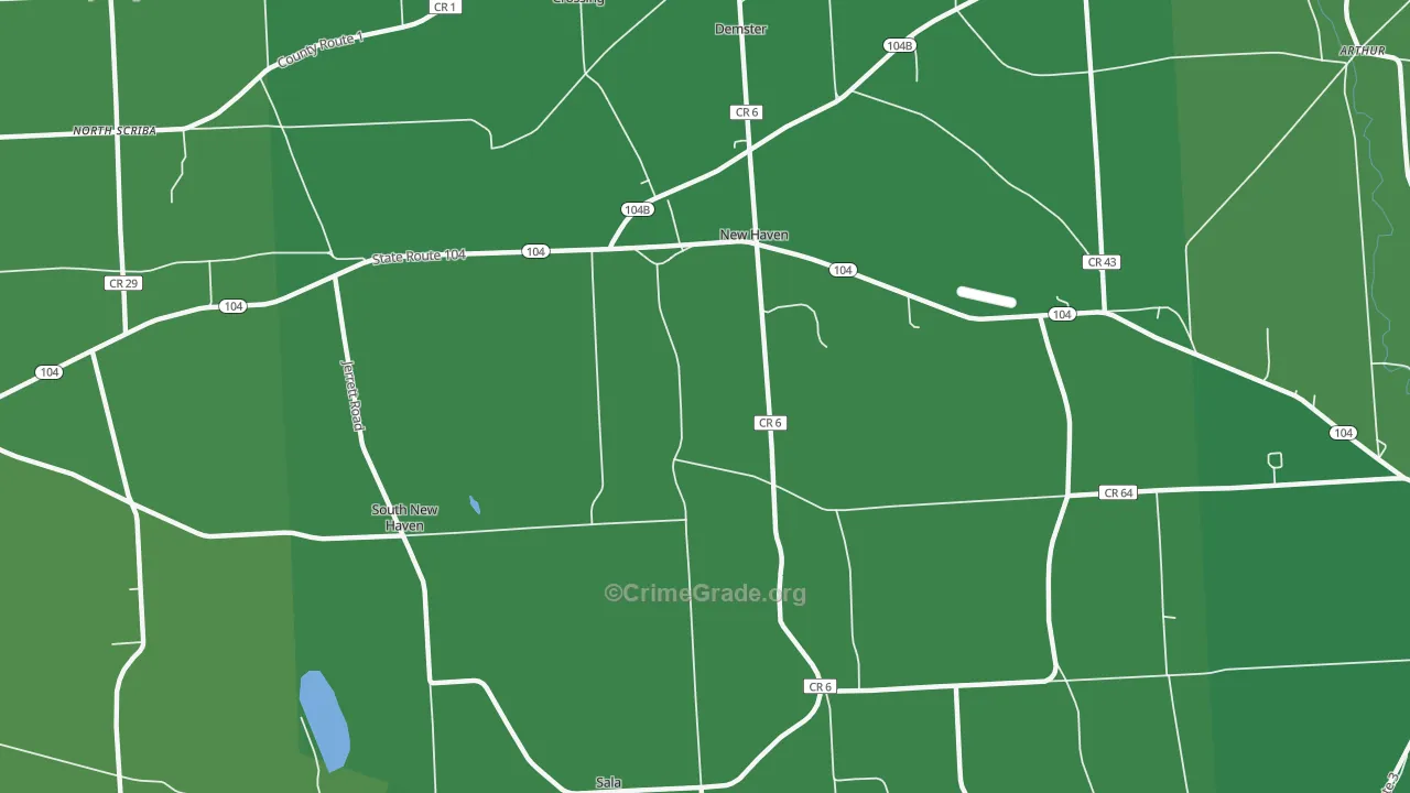 New Haven, NY Map of Vehicle Theft Rates