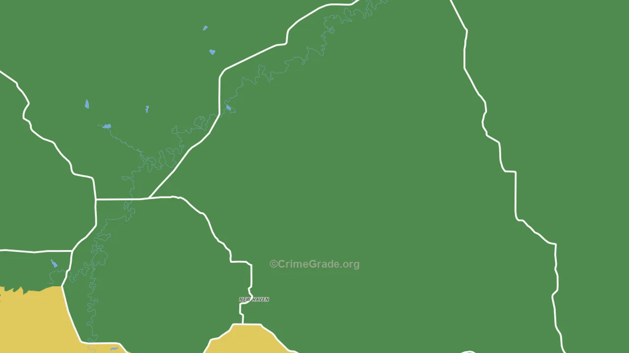 New Haven, WY Map of Vehicle Theft Rates