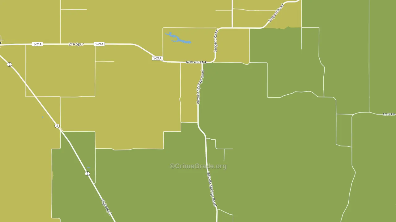 New Helena, NE Map of Vehicle Theft Rates