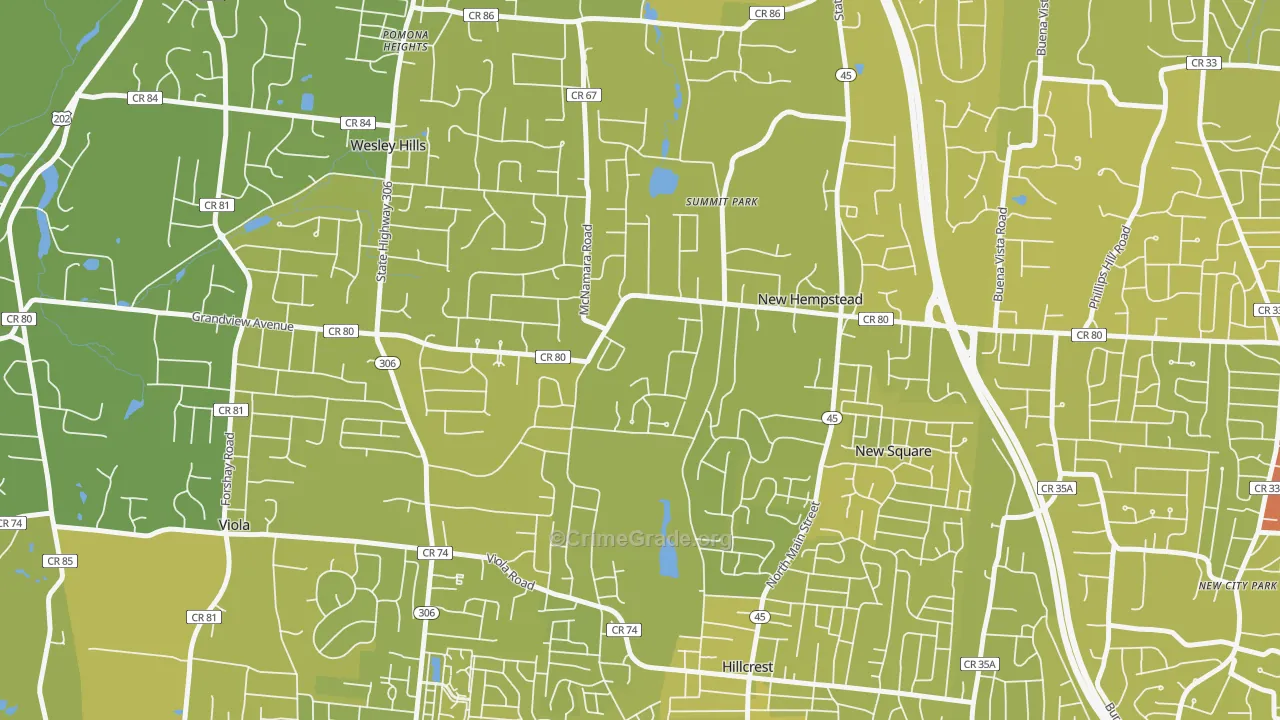 New Hempstead, NY Map of Vehicle Theft Rates
