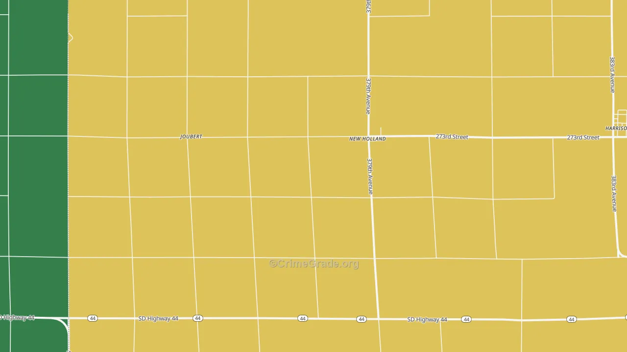New Holland, SD Map of Vehicle Theft Rates