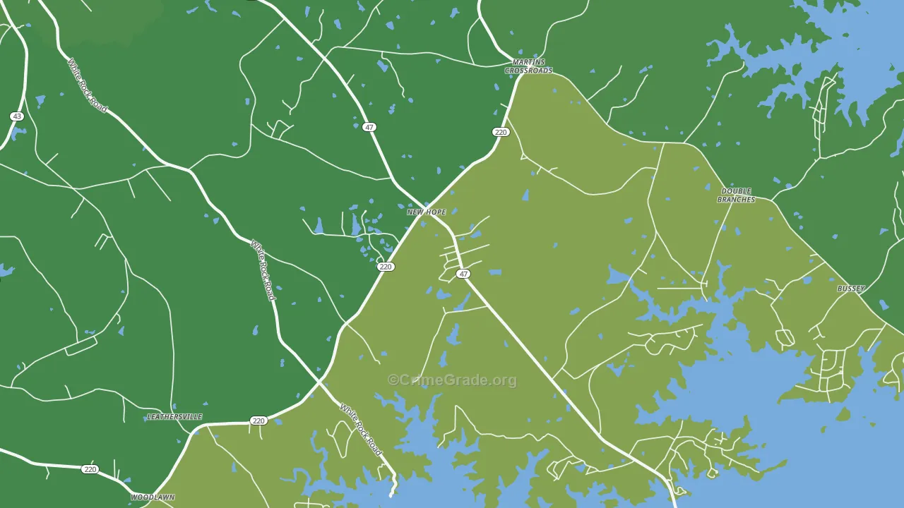 New Hope, GA Map of Vehicle Theft Rates