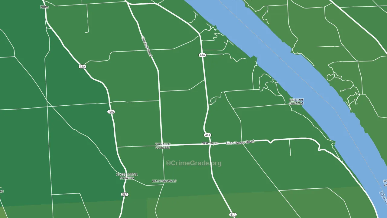 New Hope, NY Map of Vehicle Theft Rates