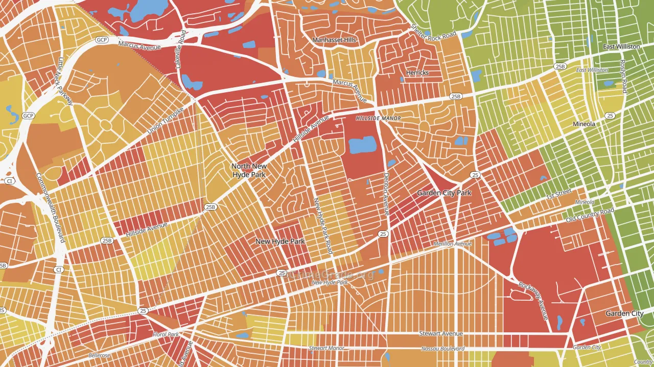 New Hyde Park, NY Map of Vehicle Theft Rates