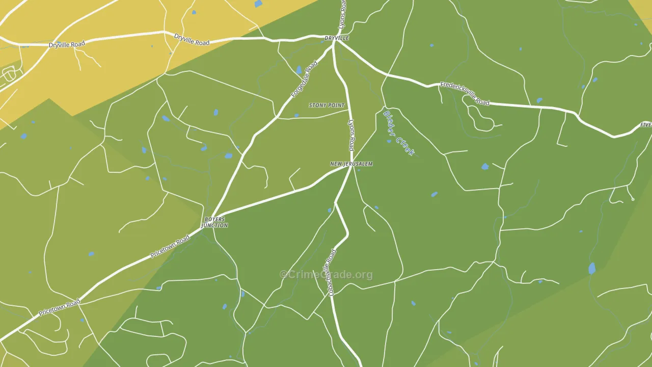 New Jerusalem, PA Map of Vehicle Theft Rates