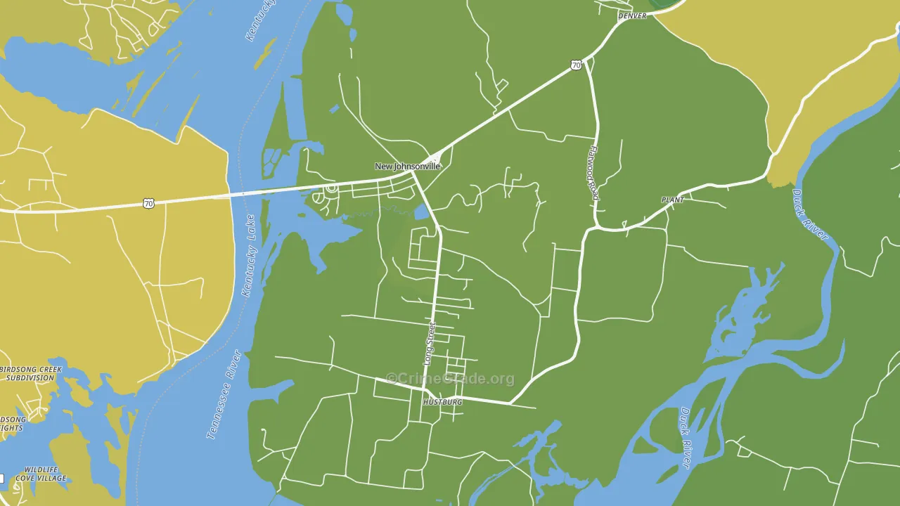 New Johnsonville, TN Map of Vehicle Theft Rates