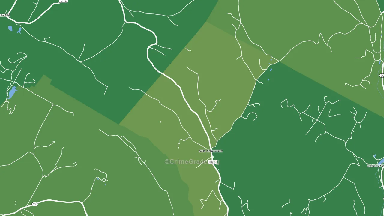 New Kingston, NY Map of Vehicle Theft Rates