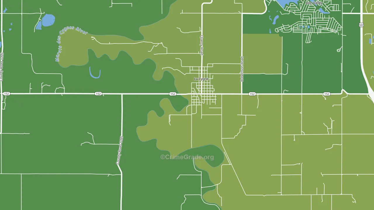 New Lancaster, KS Map of Vehicle Theft Rates
